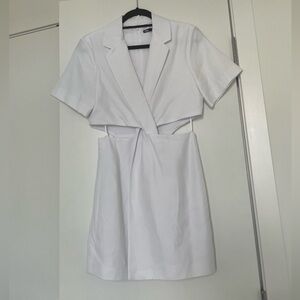 Zara White Dress with Cut-Out Design